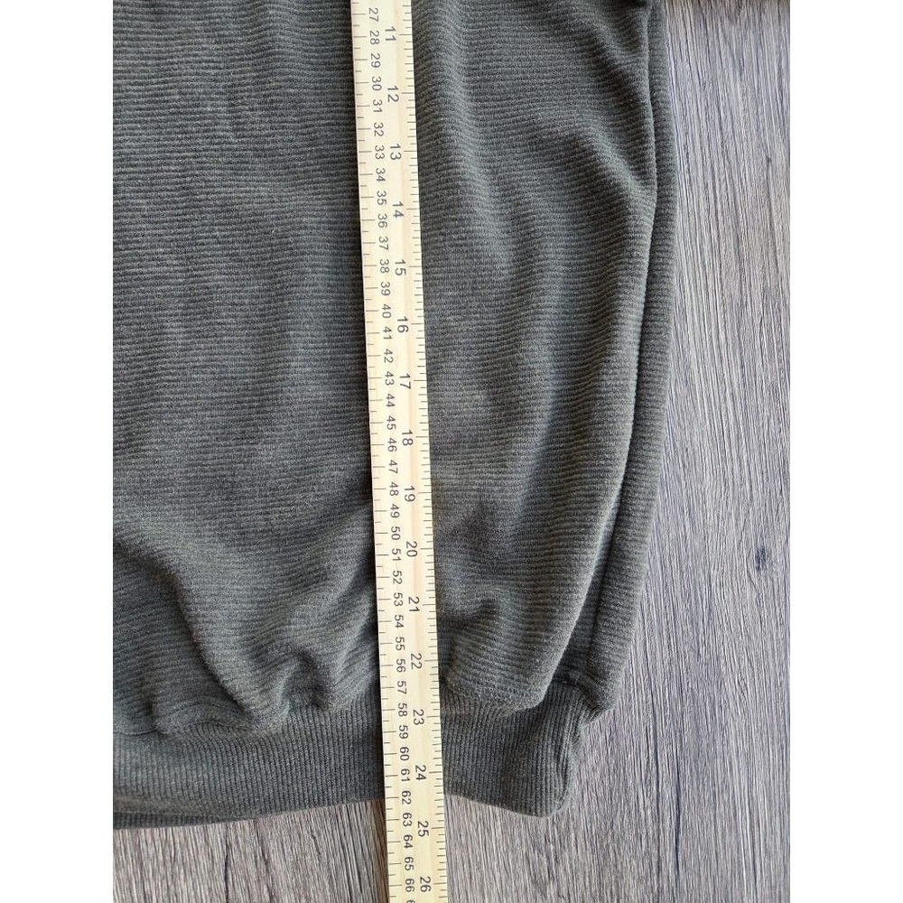 VTG Knights Sportswear Mens M Polo Sweatshirt Olive Green Preppy Old Money Rugby - Picture 7 of 7